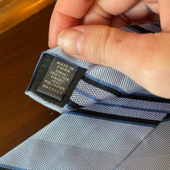 SILK and Polyester Periwinkle Vintage Men’s Tie - Picture 4 of 6